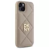 DKNY DKHCP15MPQDSLE Quilted Stack Logo Back Cover, skirta iPhone 15 Plus - smėlio spalvos