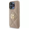 DKNY DKHCP15XPQDSLE Quilted Stack Logo Back Cover, skirta Apple iPhone 15 Pro Max 6,7 inch, smėlio spalvos
