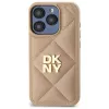 DKNY DKHCP15XPQDSLE Quilted Stack Logo Back Cover, skirta Apple iPhone 15 Pro Max 6,7 inch, smėlio spalvos