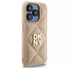 DKNY DKHCP15XPQDSLE Quilted Stack Logo Back Cover, skirta Apple iPhone 15 Pro Max 6,7 inch, smėlio spalvos