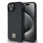 DKNY DKHMP15SPSHRPSK Hardcase, skirta iPhone 15/14/13 6,1 colio, juoda, odos raštas, metalinis logotipas, MagSafe