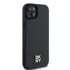 DKNY DKHMP15MPSHRPSK iPhone 15 Plus / 14 Plus 6,7 inch Black Hardcase Leather Monogram Pattern Metal Logo MagSafe
