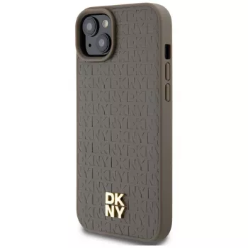 DKNY DKHMP15MPSHRPSW Hardcase Leather Pattern with Metal Logo MagSafe, skirtas iPhone 15 Plus / 14 Plus 6,7 inch rudas