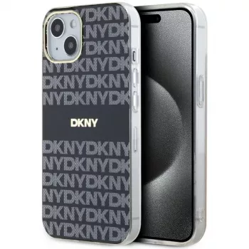 DKNY DKHMP15MHRHSEK „Hard Case“ „iPhone 15 Plus“ / „14 Plus“ 6,7 inch juodas, IML „Mono & Stripe“ su „MagSafe“