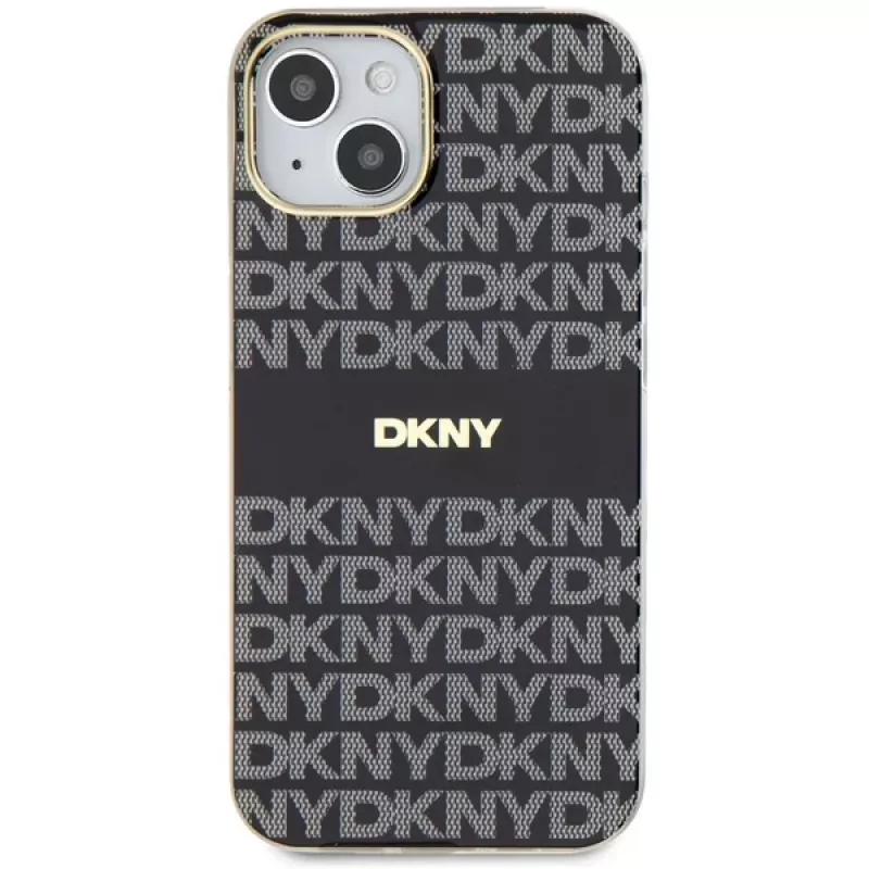 DKNY DKHMP15MHRHSEK „Hard Case“ „iPhone 15 Plus“ / „14 Plus“ 6,7 inch juodas, IML „Mono & Stripe“ su „MagSafe“