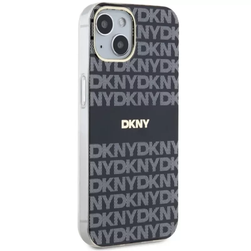 DKNY DKHMP15MHRHSEK „Hard Case“ „iPhone 15 Plus“ / „14 Plus“ 6,7 inch juodas, IML „Mono & Stripe“ su „MagSafe“