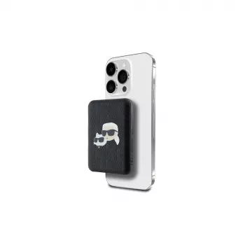 Karl Lagerfeld belaidis power bank 5000 mAh 15 W MagSafe juodas Karl & Choupette galvos smeigtukas KF002166