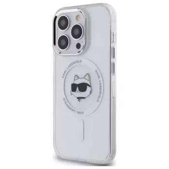 Karl Lagerfeld KLHMP13LHLSCHH iPhone 13 Pro 6.1 Hardcase IML Metal Choupette Head MagSafe White