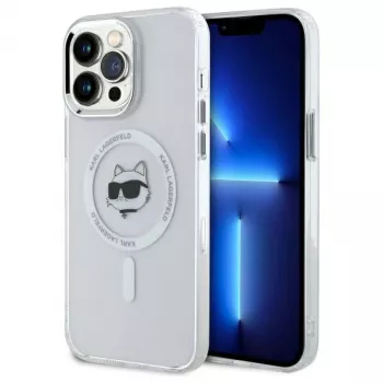 Karl Lagerfeld KLHMP13XHLSCHH iPhone 13 Pro Max 6,7 inch White Hardcase IML Metal Choupette Head MagSafe