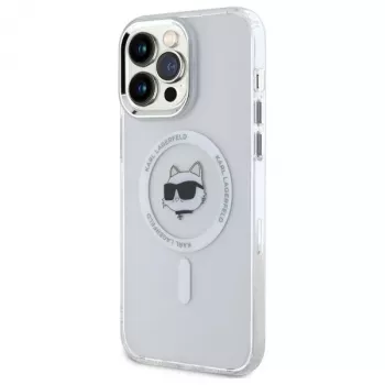 Karl Lagerfeld KLHMP13XHLSCHH iPhone 13 Pro Max 6,7 inch White Hardcase IML Metal Choupette Head MagSafe