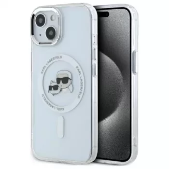 Karl Lagerfeld KLHMP14SHLSKCH Hardcase, Apple iPhone 14 6,1 inch, balta, IML metalas, Karl & Choupette Head, MagSafe