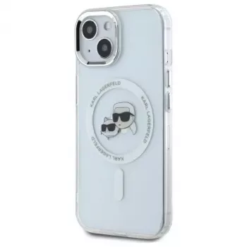 Karl Lagerfeld KLHMP14SHLSKCH Hardcase, Apple iPhone 14 6,1 inch, balta, IML metalas, Karl & Choupette Head, MagSafe