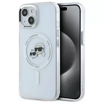 Karl Lagerfeld KLHMP15SHLSKCH Dėklas Apple iPhone 15 6,1 inch Baltas Karl & Choupette Head MagSafe