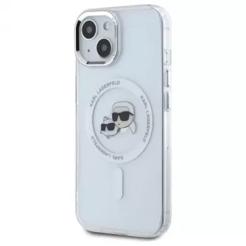 Karl Lagerfeld KLHMP15SHLSKCH Dėklas Apple iPhone 15 6,1 inch Baltas Karl & Choupette Head MagSafe