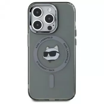 Karl Lagerfeld KF002417 iPhone 15 Pro Max 6,7 inch Black Hardcase IML Metal Choupette Head MagSafe