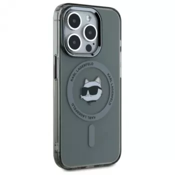 Karl Lagerfeld KF002417 iPhone 15 Pro Max 6,7 inch Black Hardcase IML Metal Choupette Head MagSafe
