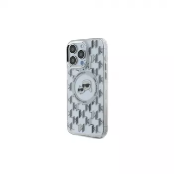 Karl Lagerfeld KLHMP15XHMCKMHT iPhone 15 Pro Max 6,7 inch Transparent IML Monogram Karl & Choupette Head MagSafe Case