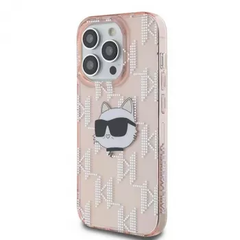 Karl Lagerfeld KLHCP14XHKLPCHP iPhone 14 Pro Max 6,7 inch Pink Hardcase IML Choupette Head & Monogram