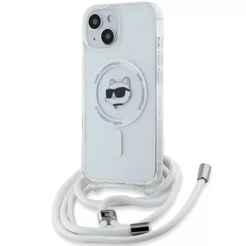 Karl Lagerfeld KLHMP15SHCCHNT iPhone 15 / 14 / 13 6.1 Hardcase Transparent IML Choupette Head & Cord Magsafe