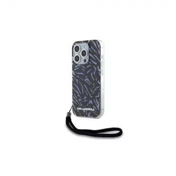 Karl Lagerfeld Zebra With Cord Back Cover, skirta Apple iPhone 15 Pro Max 6.7, violetinė