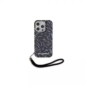 Karl Lagerfeld Zebra With Cord Back Cover, skirta Apple iPhone 15 Pro Max 6.7, violetinė
