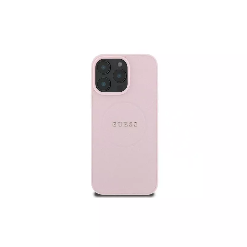 Guess Grained Ring Hardcase, skirta Apple iPhone 15 Pro Max 6,7 inch Pink MagSafe