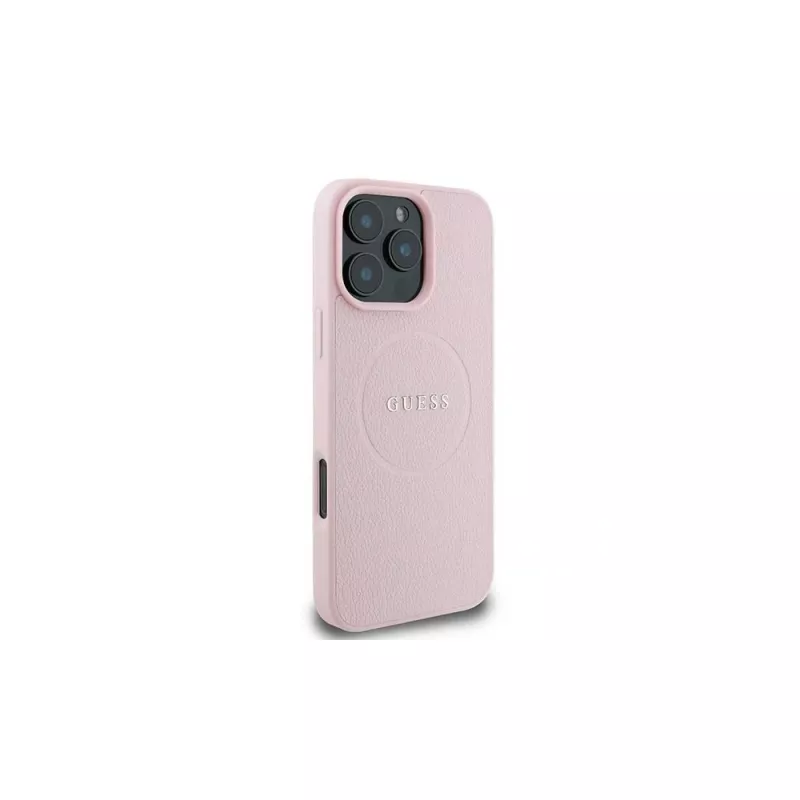 Guess Grained Ring Hardcase, skirta Apple iPhone 15 Pro Max 6,7 inch Pink MagSafe