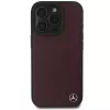 MERCEDES-BENZ Wood Imitation Leather Hard Case for Apple iPhone 16 Pro Max 6,9 inch Red MagSafe
