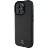 Mercedes-Benz MEHMP16X23RBARK iPhone 16 Pro Max 6,9 inch juodas kietasis dėklas iš tekstūruotos ir lygios odos su MagSafe