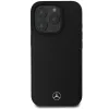Mercedes-Benz MEHMP16X23RBARK iPhone 16 Pro Max 6,9 inch juodas kietasis dėklas iš tekstūruotos ir lygios odos su MagSafe