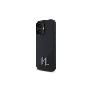 Karl Lagerfeld Shadow Metal Initial Hardcase, skirta Apple iPhone 16 6,1 colio – juoda