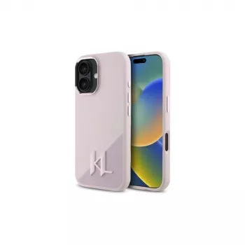 Karl Lagerfeld Shadow Metal Initial MagSafe Hard Case, skirta Apple iPhone 16 6,1 inch – rožinė