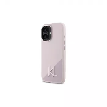 Karl Lagerfeld Shadow Metal Initial MagSafe Hard Case, skirta Apple iPhone 16 6,1 inch – rožinė