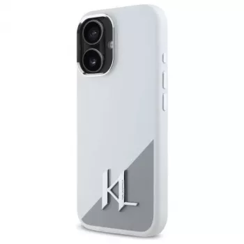 Karl Lagerfeld KLHMP16SSCMKMPCH Hardcase Silicone Case for Apple iPhone 16 6,1 inch, White, MagSafe