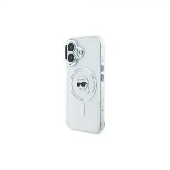 Karl Lagerfeld IML Metal Karl Head MagSafe Hard Case, iPhone 16 Plus 6,7 inch White