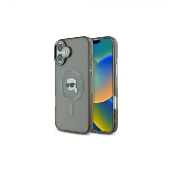 Karl Lagerfeld KLHMP16MHLSKIK iPhone 16 Plus 6,7 inch Hardcase IML Metal Karl Head MagSafe Black