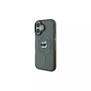Karl Lagerfeld KLHMP16MHLSCHK iPhone Plus 6.7 Black Hardcase IML Metal Choupette Head MagSafe