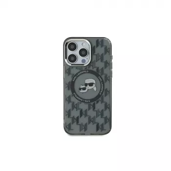 Karl Lagerfeld KLHMP16SHMCKMHK iPhone 16 6.1 Black IML Monogram Karl & Choupette Head MagSafe Case