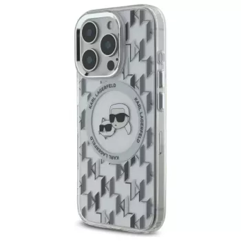Karl Lagerfeld KLHMP16LHMCKMHT iPhone 16 Pro 6,3 colio permatomas IML monograminis Karl & Choupette Head dėklas su MagSafe