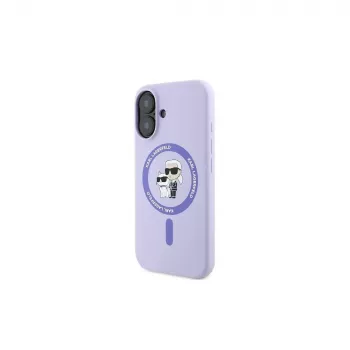 Karl Lagerfeld KLHMP16MSCMKCRHU Hardcase Silicone MagSafe Case for iPhone 16 Plus 6,7 inch Purple Karl & Choupette Ring