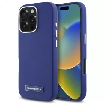 Karl Lagerfeld KLHMP16XPGMSRPB iPhone 16 Pro Max 6.9 Blue Hardcase FW Metal Plate MagSafe
