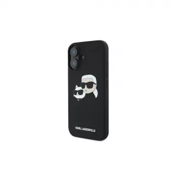 Karl Lagerfeld KLHMP16SSKCHPPLK iPhone 16 6.1 Black Hardcase Silicone Double Heads Print MagSafe