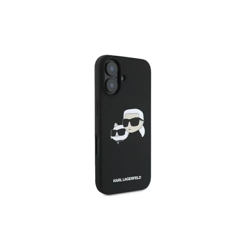 Karl Lagerfeld KLHMP16SSKCHPPLK iPhone 16 6.1 Black Hardcase Silicone Double Heads Print MagSafe