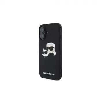 Karl Lagerfeld iPhone 16 Plus 6,7 inch Black Hardcase Silicone Double Heads Print MagSafe