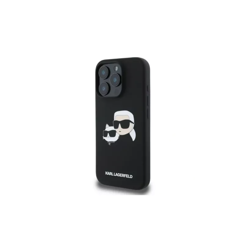 Karl Lagerfeld KLHMP16XSKCHPPLK iPhone 16 Pro Max 6.9 Black Hardcase Silicone Double Heads Print MagSafe