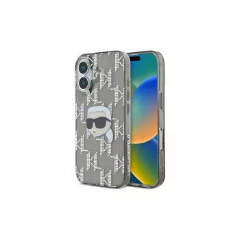 Karl Lagerfeld IML Karl Head Electroplated Case, skirta iPhone 16 (juoda)