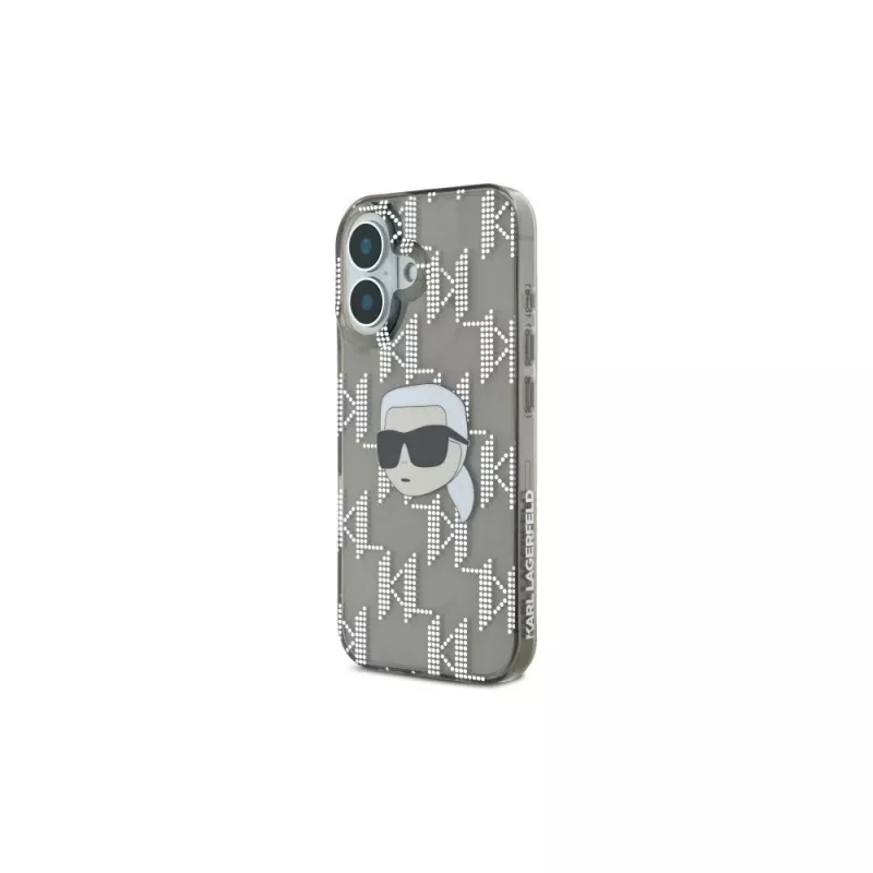 Karl Lagerfeld IML Karl Head Electroplated Case, skirta iPhone 16 (juoda)