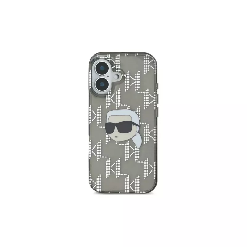 Karl Lagerfeld IML Karl Head Electroplated Case, skirta iPhone 16 (juoda)
