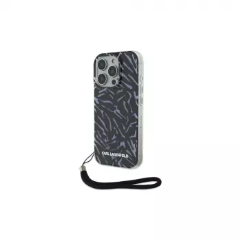 Karl Lagerfeld Zebra With Cord Case, skirta iPhone 16 Pro, violetinė