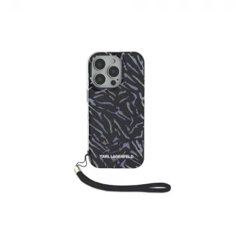 Karl Lagerfeld Zebra With Cord Case, skirta iPhone 16 Pro, violetinė